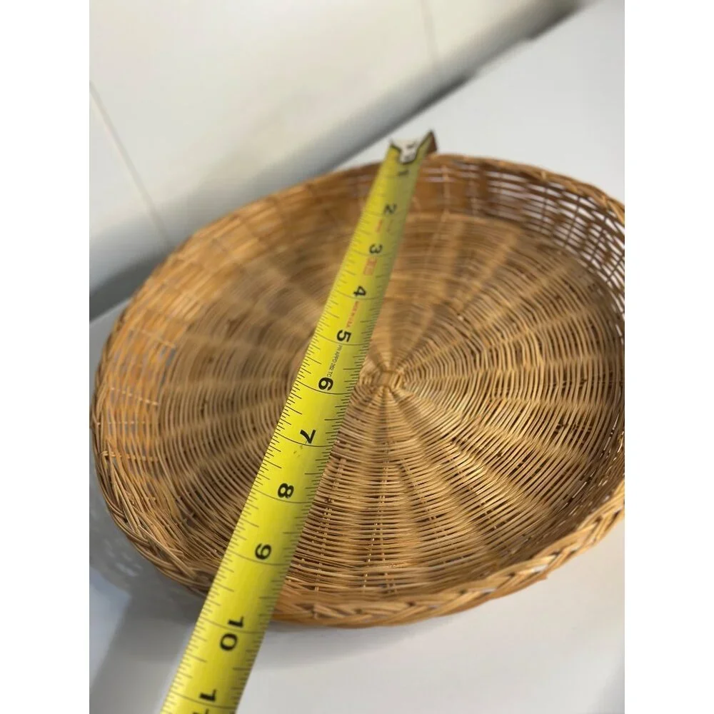 Woven Wicker Rattan Paper Plate Holder & Placemats – Set 4 Boho Rustic Tableware